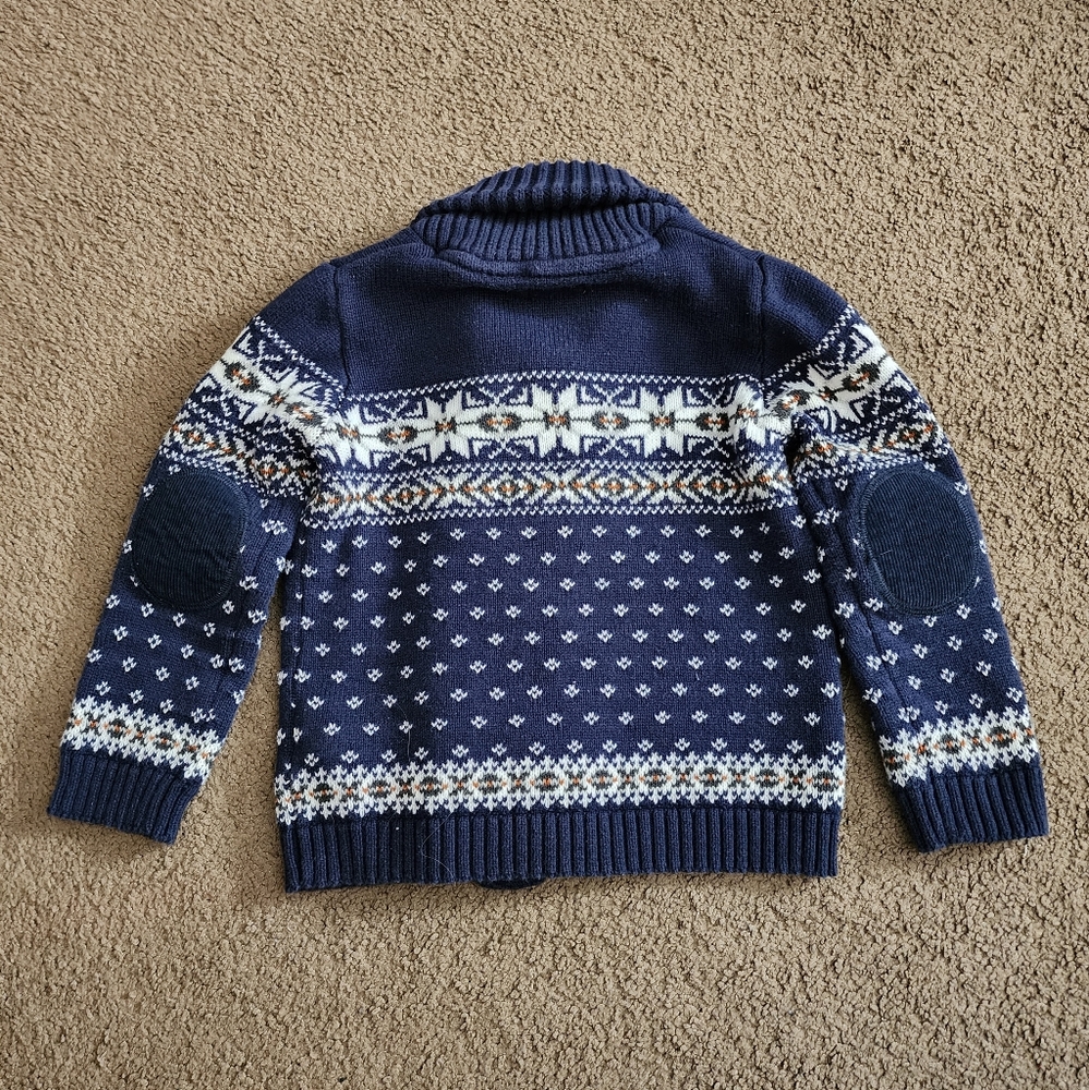 Blue Fair Isle Knit Cardigan, Kid's 4T - Picture 3 of 6